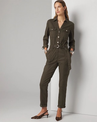 Utility jumpsuit green cheap